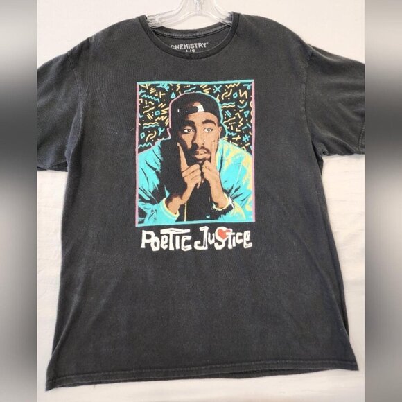 Chemistry Mens Black Poetic Justice Tupac Graphic T-Shirt, Size Large - Picture 3 of 8